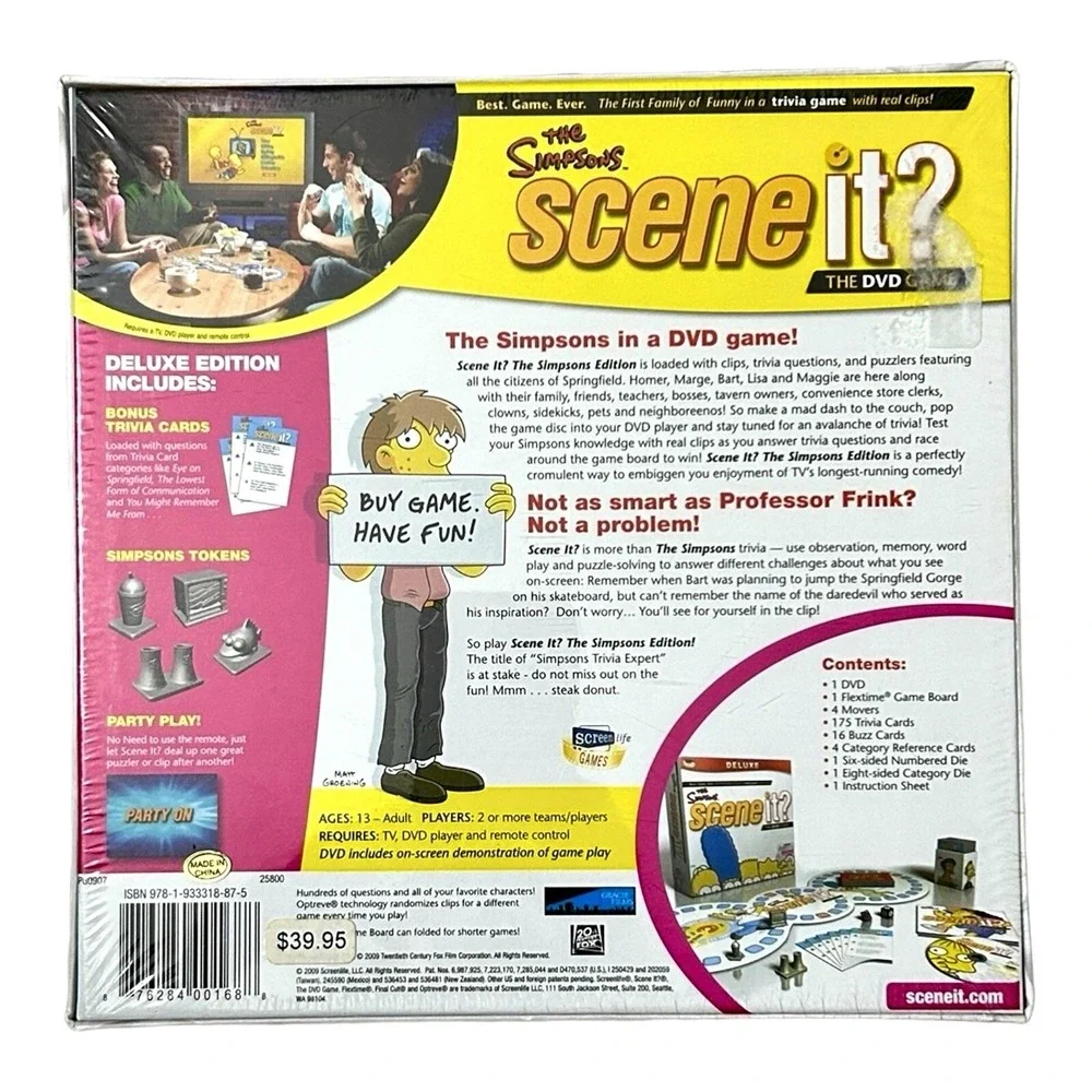 SCENE IT? The Simpsons Deluxe Edition DVD Trivia Game NWT Sealed